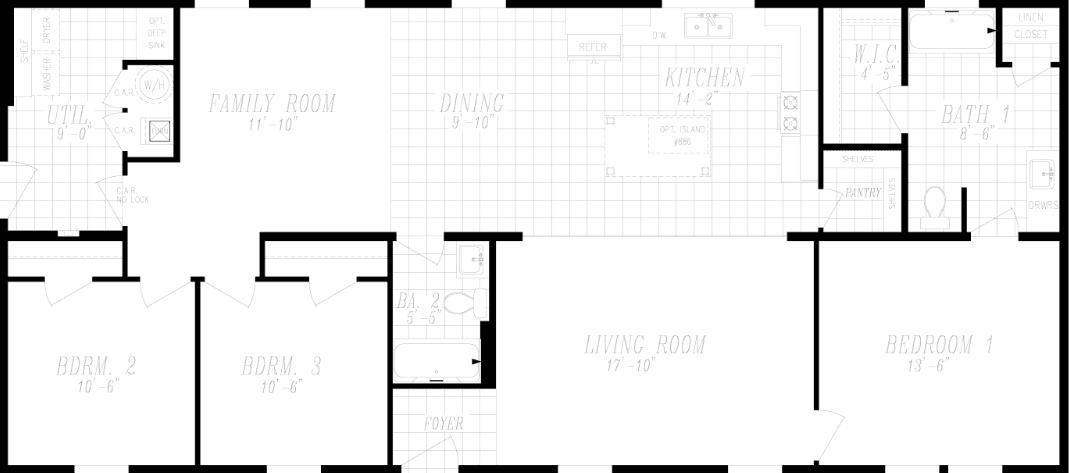 Columbia river multi-section 2034 floor plan home features