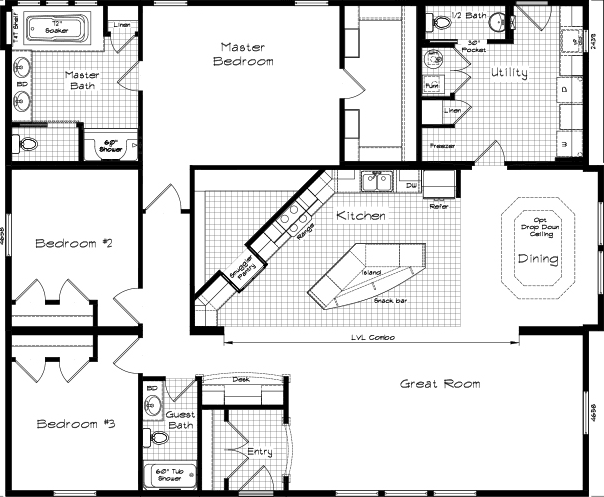 Cedar canyon 2076-v1 floor plan home features