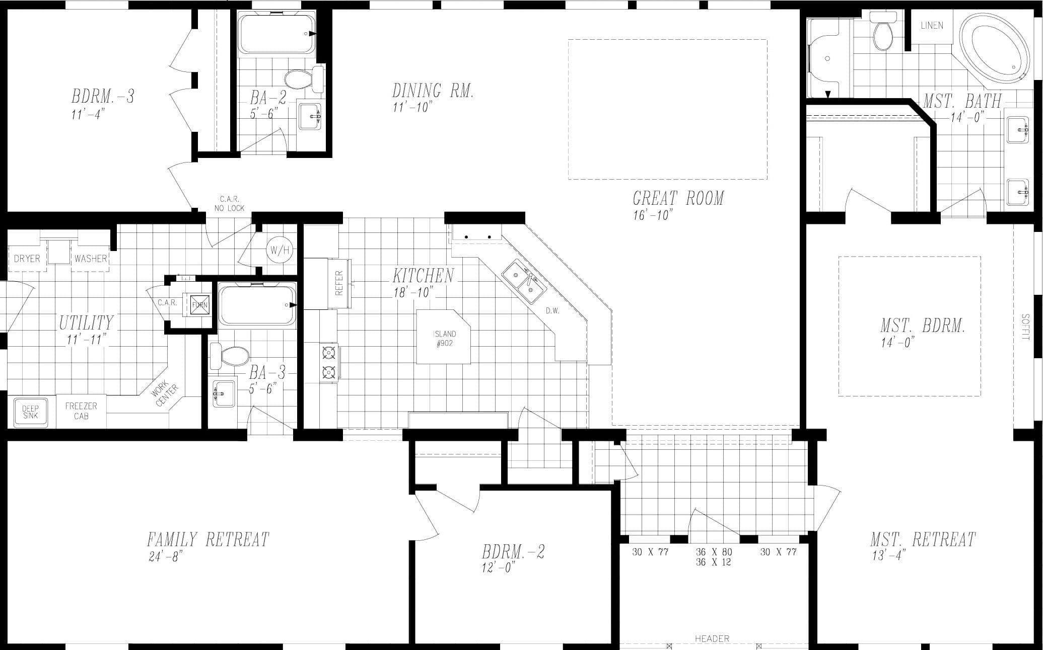 Majestic collection 9593-s floor plan home features