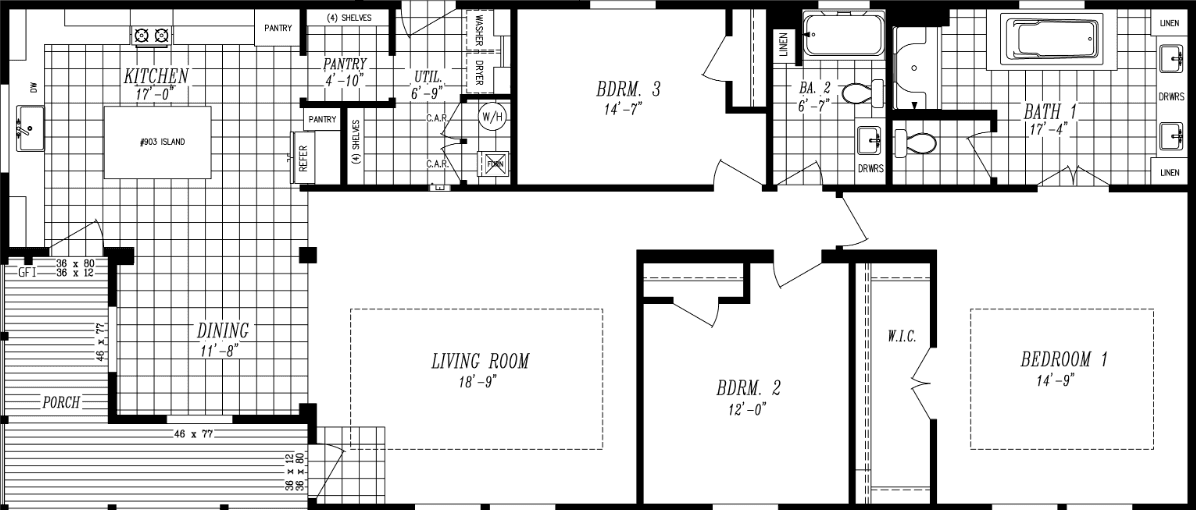 Majestic collection 9604-s floor plan home features