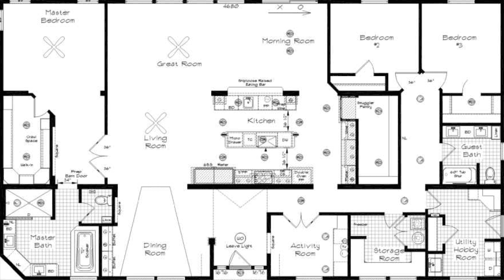 Pinehurst 2510-3 floor plan home features