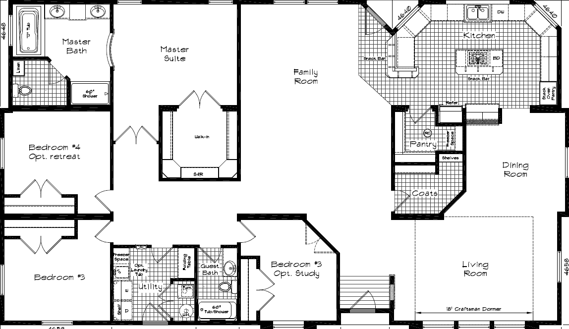 Grand manor 6008 floor plan home features